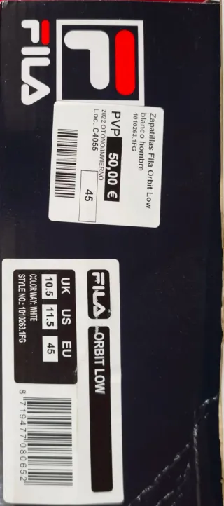 Zapatillas Fila Orbit Low Blancas Hombre de piel