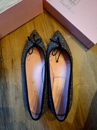 Bailarinas Pretty Ballerinas Glitter Negro/Plata