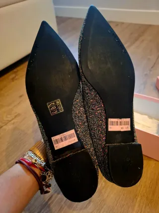 Bailarinas Pretty Ballerinas Glitter Negro/Plata