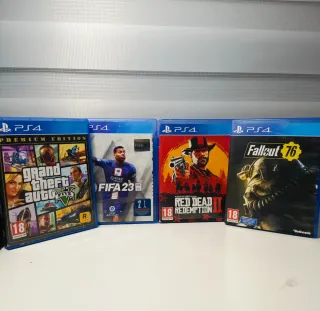 PS4 + 4 Juegos + mando de regalo .