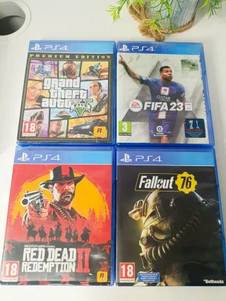 PS4 + 4 Juegos + mando de regalo .