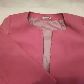 Chaqueta Clementina Rosa Talla M. Tejido antelina.