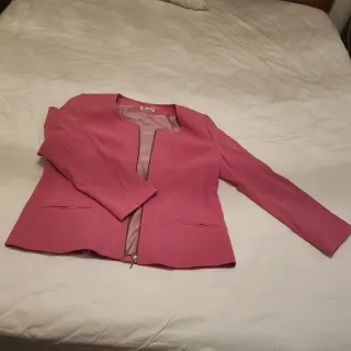 Chaqueta Clementina Rosa Talla M. Tejido antelina.