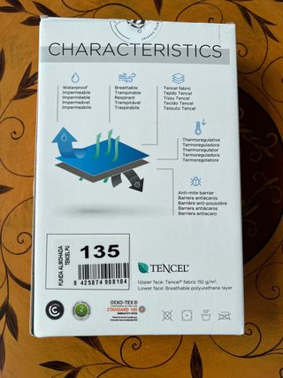 Funda Almohada Impermeable Tencel 135cm Nueva