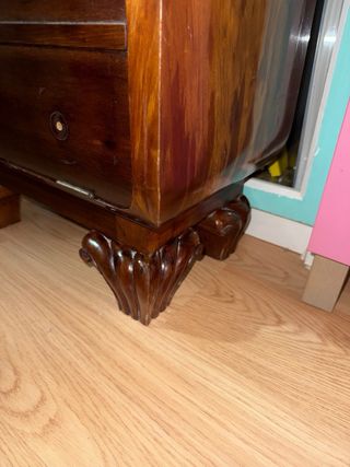 Mueble bar/mesita antigua madera y mármol