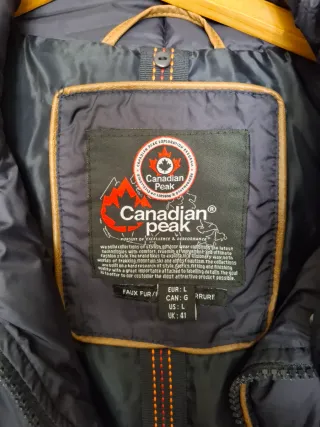 Chaqueta acolchada canadian peak azul y marrón