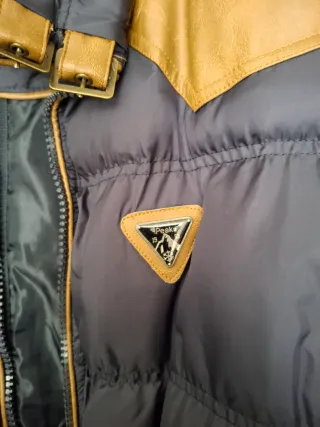 Chaqueta acolchada canadian peak azul y marrón