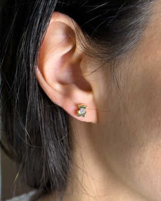 Pendientes Tous Oso Diamantes 14K Oro