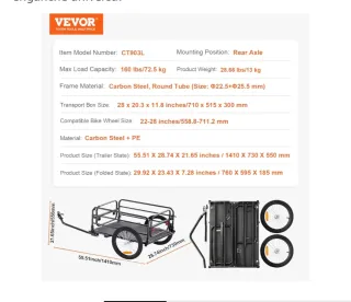 Remolque VEVOR plegable para bicicleta