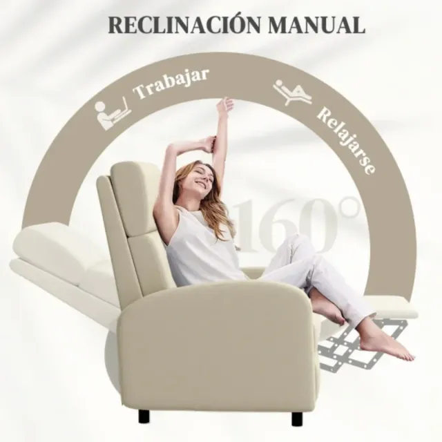 Sillón Relax Reclinable HOMCOM Beige