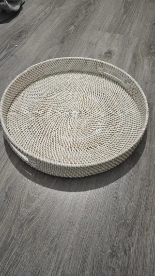 Bandeja redonda de mimbre 49 cm