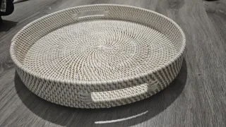 Bandeja redonda de mimbre 49 cm