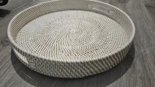 Bandeja redonda de mimbre 49 cm