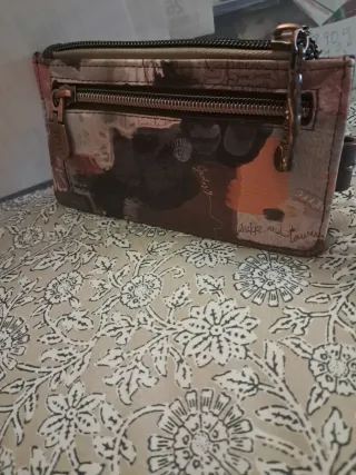 Monedero billetero aneke marrón y dorado