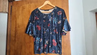 Blusa floral terciopelo fiestas