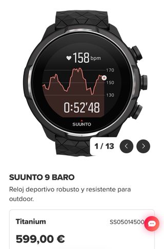 Orologio Suunto 9 Baro titanio e cristallo zaffiro