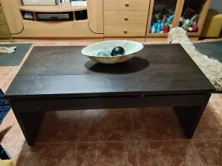 Mesa de centro elevable de madera