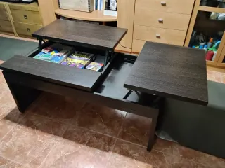 Mesa de centro elevable de madera