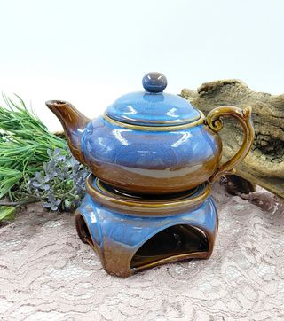 Teiera in Ceramica con Scaldavivande a Candela