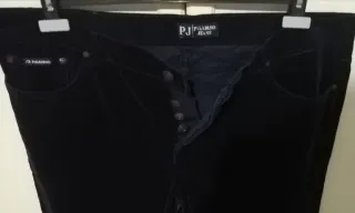 Pantaloni uomo velluto coste blu taglia 58