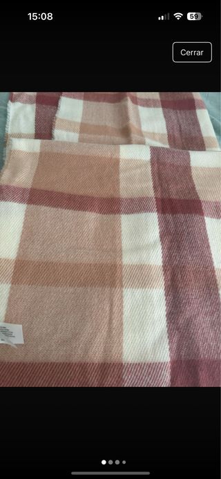 Bufanda a cuadros rosas