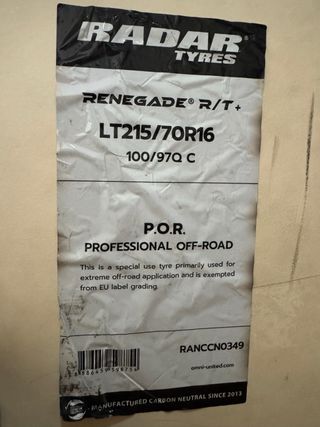 2 Neumáticos Renegade LT215/70R16
