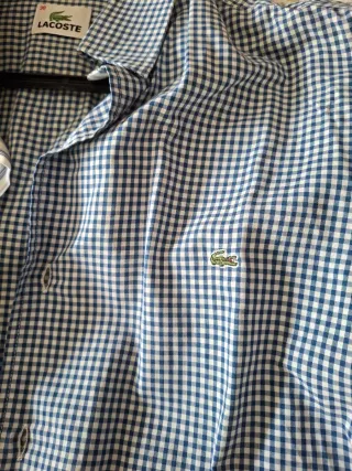 Camisa Lacoste Cuadros Azul Talla M