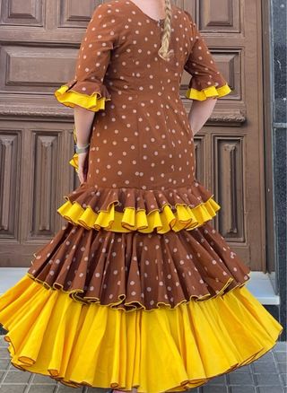 Traje de Flamenca Marrón Lunares T.44-48