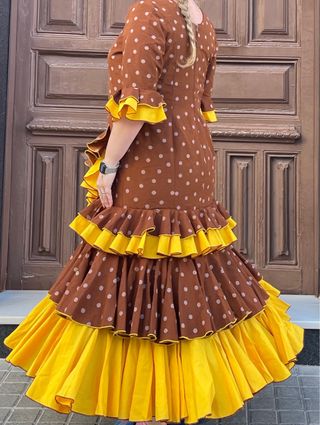 Traje de Flamenca Marrón Lunares T.44-48
