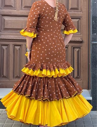 Traje de Flamenca Marrón Lunares T.44-48