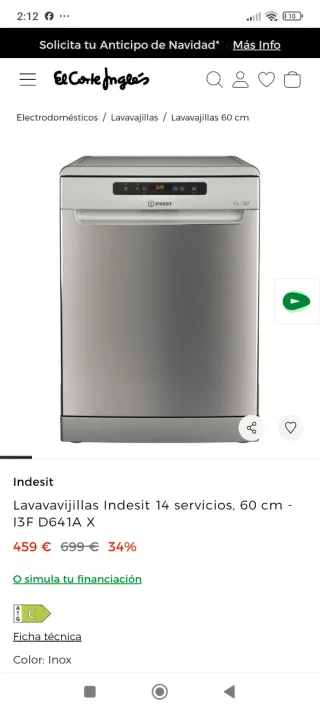 Lavavajillas Indesit