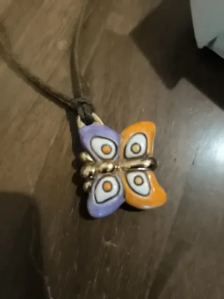 Collana Thun farfalla viola e arancio