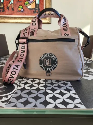 Bolso Devota & Lomba Beige y Rosa