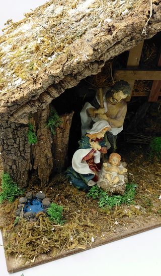 Presepe artigianale in legno 50cm