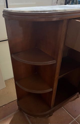 Mueble recibidor vintage madera mármol