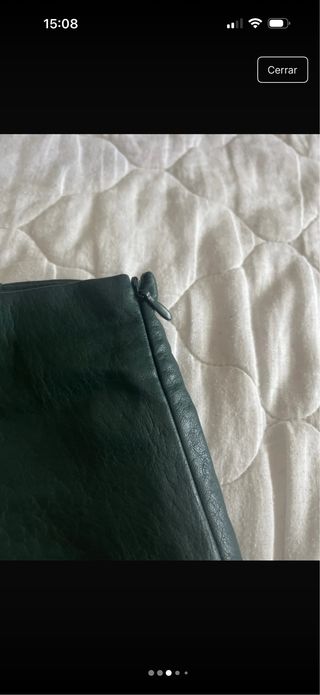 Falda polipiel verde