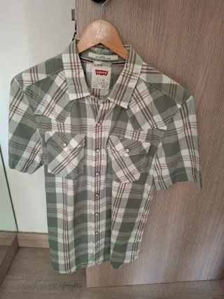 Camisa Levi's cuadros verde y blanco Talla s