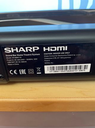 Barra Sonido SHARP HT-SW110 180W Bluetooth HDMI