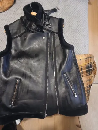 Chaleco Piel Vuelta Forever 21 Negro