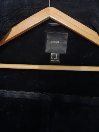 Chaleco Piel Vuelta Forever 21 Negro