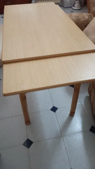 Mesa de cocina extensible de pino 106 cm más 60 c