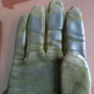 Guanti in pelle trapuntati verdi