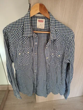 Camisa Levi's cuadros azul y blanco Talla m