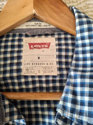 Camisa Levi's cuadros azul y blanco Talla m