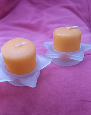 Set 2 portacandele stella con candeline