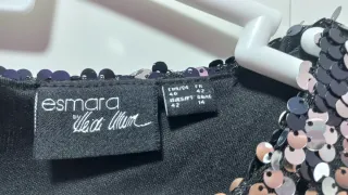 Vestido lentejuelas ESMARA negro/plata Talla 40