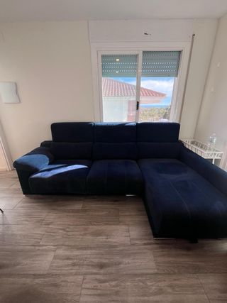 Sofá con Chaise Longue Azul
