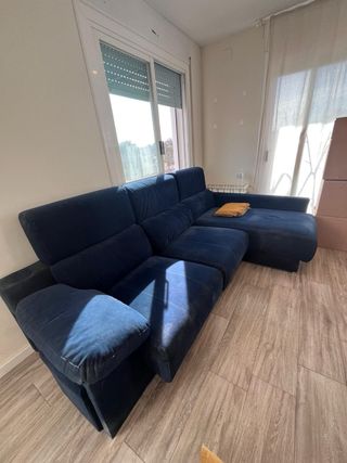 Sofá con Chaise Longue Azul