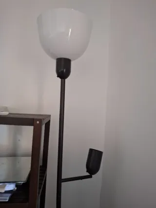 Lámpara de pie doble luz cristal metal