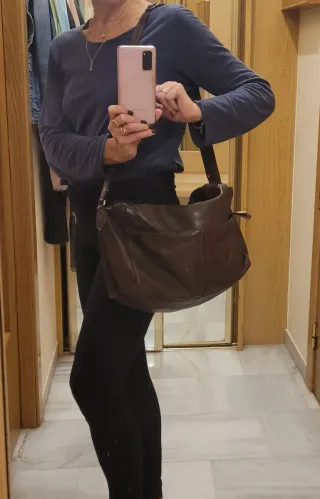 Bolso Biba Piel Marrón Grande